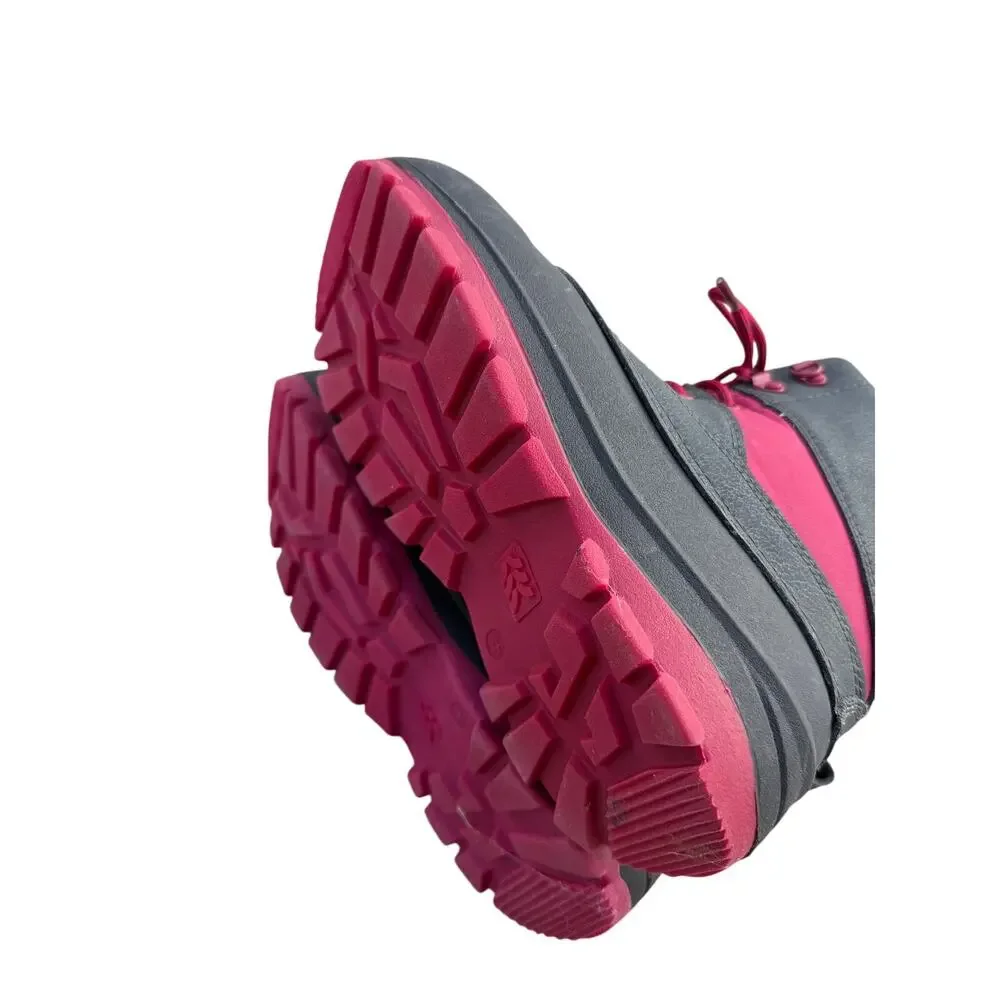 All in Motion Girl's Snow Boots - Gray/Magenta - Size 4 (youth)